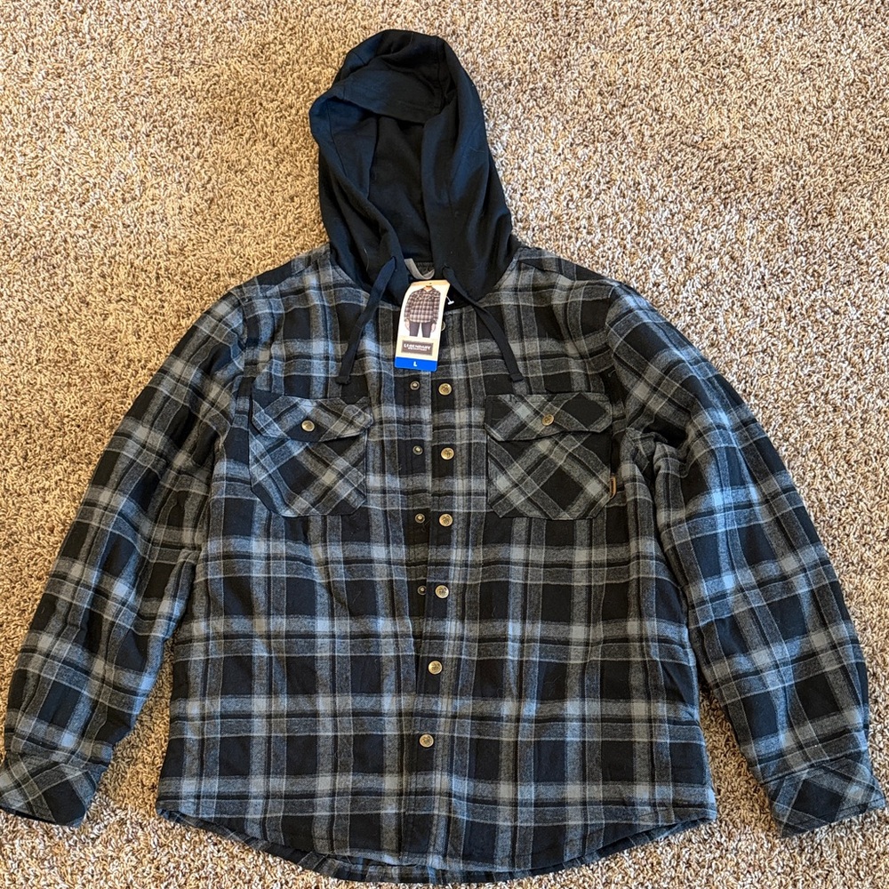 Legendary Outfitters Plaid Hooded Shirt Jacket
